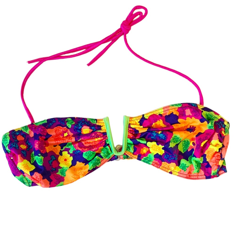 Vintage 90’s Bandeau Halter Bikini Top Size 12